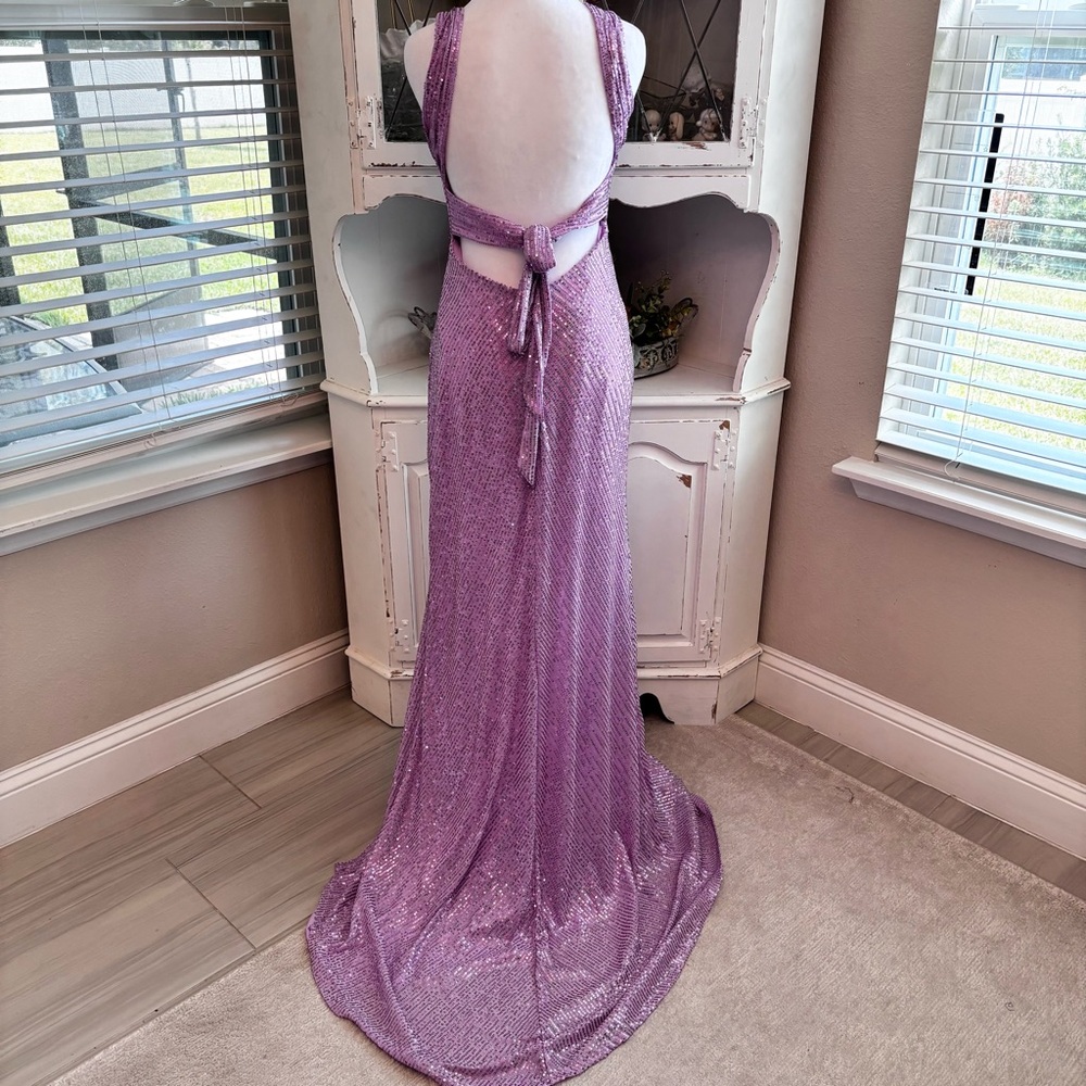 NEW Lavender Dress with Sequins Scoop Neck Sleeveless NWOT Size M/10 - Picture 5 of 10
